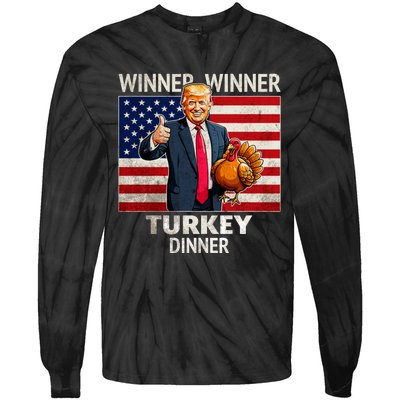 Funny Trump Winner Winner Turkey Dinner Humor Thanksgiving Tie-Dye Long Sleeve Shirt