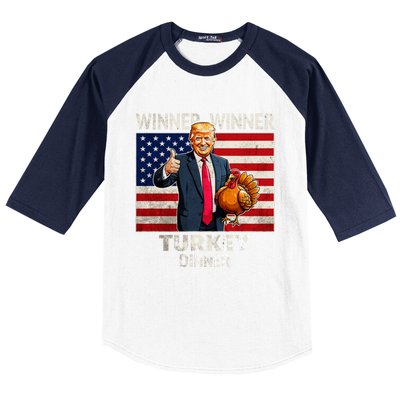 Funny Trump Winner Winner Turkey Dinner Humor Thanksgiving Baseball Sleeve Shirt