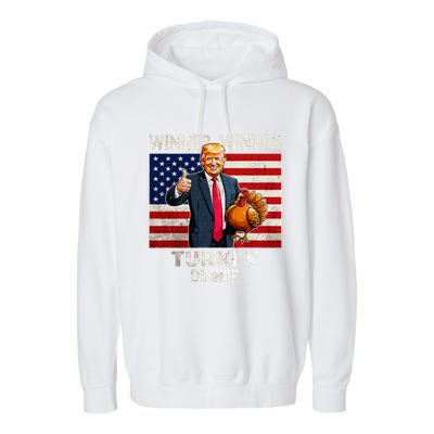 Funny Trump Winner Winner Turkey Dinner Humor Thanksgiving Garment-Dyed Fleece Hoodie