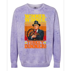 Funny Trump Winner Winner Turkey Dinner Thanksgiving Humor Colorblast Crewneck Sweatshirt