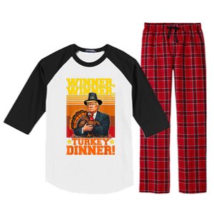 Funny Trump Winner Winner Turkey Dinner Thanksgiving Humor Raglan Sleeve Pajama Set