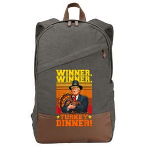 Funny Trump Winner Winner Turkey Dinner Thanksgiving Humor Cotton Canvas Backpack