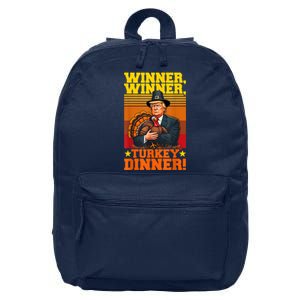 Funny Trump Winner Winner Turkey Dinner Thanksgiving Humor 16 in Basic Backpack