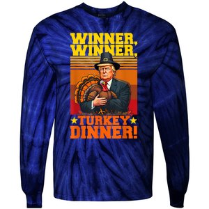 Funny Trump Winner Winner Turkey Dinner Thanksgiving Humor Tie-Dye Long Sleeve Shirt