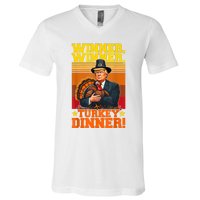 Funny Trump Winner Winner Turkey Dinner Thanksgiving Humor V-Neck T-Shirt