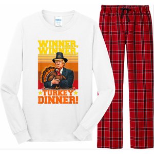 Funny Trump Winner Winner Turkey Dinner Thanksgiving Humor Long Sleeve Pajama Set