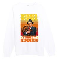 Funny Trump Winner Winner Turkey Dinner Thanksgiving Humor Premium Crewneck Sweatshirt