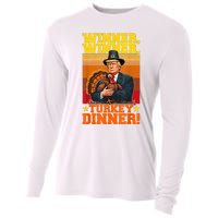 Funny Trump Winner Winner Turkey Dinner Thanksgiving Humor Cooling Performance Long Sleeve Crew