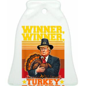 Funny Trump Winner Winner Turkey Dinner Thanksgiving Humor Ceramic Bell Ornament