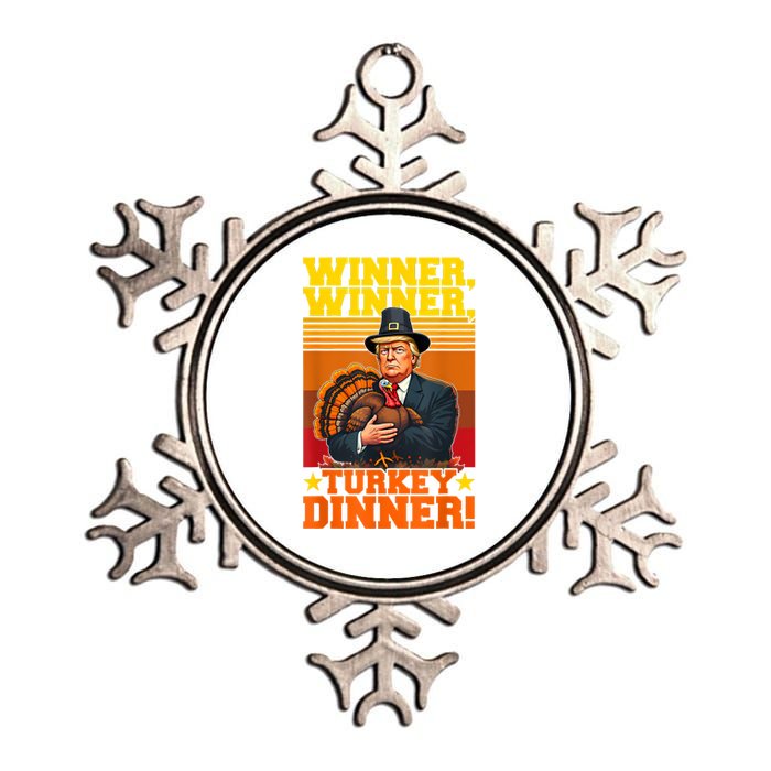 Funny Trump Winner Winner Turkey Dinner Thanksgiving Humor Metallic Star Ornament