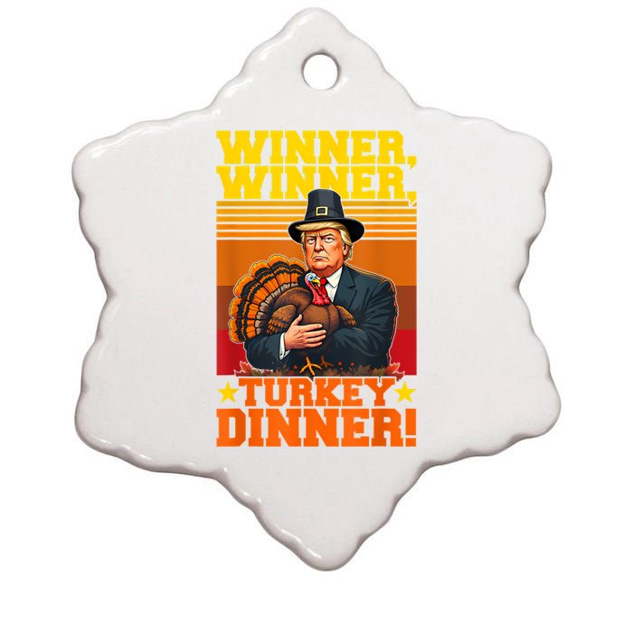 Funny Trump Winner Winner Turkey Dinner Thanksgiving Humor Ceramic Star Ornament