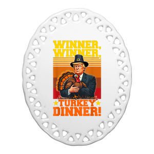 Funny Trump Winner Winner Turkey Dinner Thanksgiving Humor Ceramic Oval Ornament