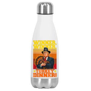 Funny Trump Winner Winner Turkey Dinner Thanksgiving Humor Stainless Steel Insulated Water Bottle