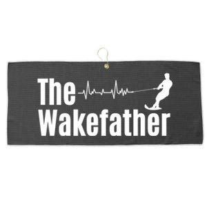 Funny The Wake Father Heartbeat Wakeboard Lover Funny Gift Cool Gift Large Microfiber Waffle Golf Towel