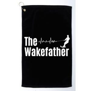 Funny The Wake Father Heartbeat Wakeboard Lover Funny Gift Cool Gift Platinum Collection Golf Towel