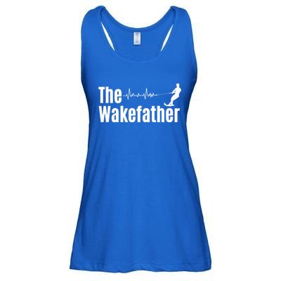 Funny The Wake Father Heartbeat Wakeboard Lover Funny Gift Cool Gift Ladies Essential Flowy Tank