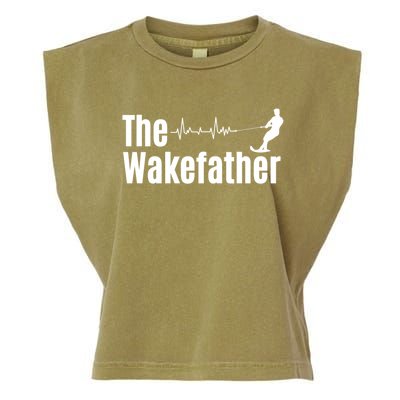 Funny The Wake Father Heartbeat Wakeboard Lover Funny Gift Cool Gift Garment-Dyed Women's Muscle Tee