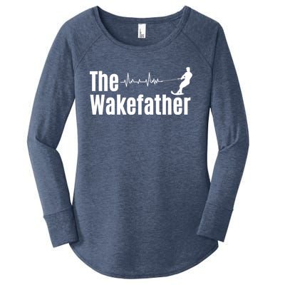 Funny The Wake Father Heartbeat Wakeboard Lover Funny Gift Cool Gift Women's Perfect Tri Tunic Long Sleeve Shirt