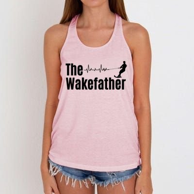 Funny The Wake Father Heartbeat Wakeboard Lover Funny Gift Cool Gift Women's Knotted Racerback Tank