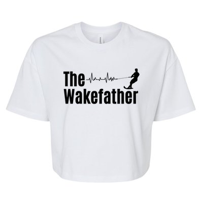 Funny The Wake Father Heartbeat Wakeboard Lover Funny Gift Cool Gift Bella+Canvas Jersey Crop Tee