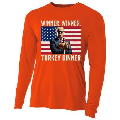 Funny Trump Winner Winner Turkey Cooling Performance Long Sleeve Crew