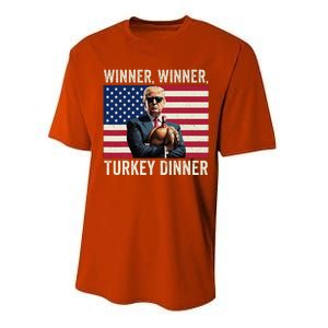 Funny Trump Winner Winner Turkey Performance Sprint T-Shirt