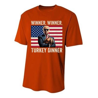 Funny Trump Winner Winner Turkey Performance Sprint T-Shirt