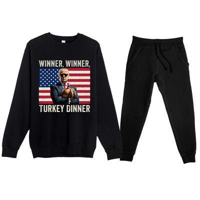 Funny Trump Winner Winner Turkey Premium Crewneck Sweatsuit Set