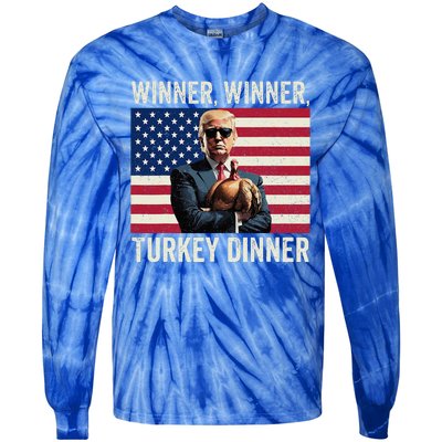 Funny Trump Winner Winner Turkey Tie-Dye Long Sleeve Shirt