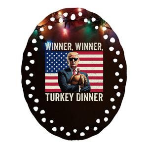 Funny Trump Winner Winner Turkey Ceramic Oval Ornament