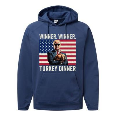 Funny Trump Winner Winner Turkey Performance Fleece Hoodie