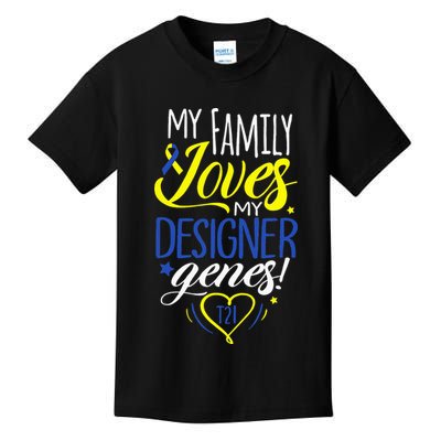 Family T21 World Down Syndrome Awareness Day Kids T-Shirt