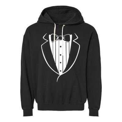 Fake Tuxedo White Garment-Dyed Fleece Hoodie