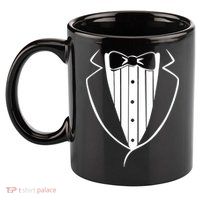 Fake Tuxedo White 11oz C Handle Ceramic Mug