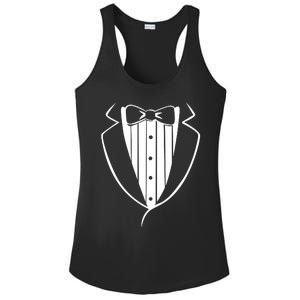 Fake Tuxedo White Ladies PosiCharge Competitor Racerback Tank