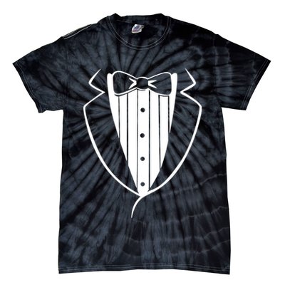 Fake Tuxedo White Tie-Dye T-Shirt