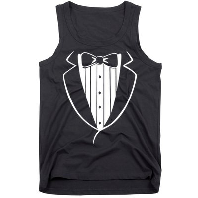 Fake Tuxedo White Tank Top