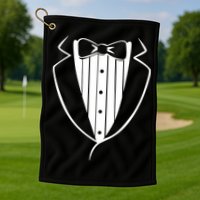 Fake Tuxedo White Golf Towel