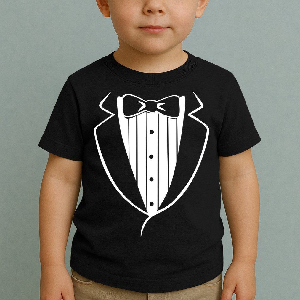 Fake Tuxedo White Toddler T-Shirt