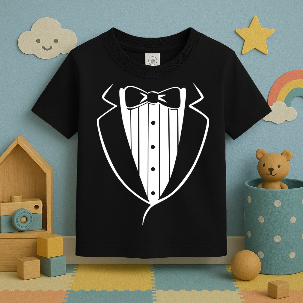 Fake Tuxedo White Toddler T-Shirt