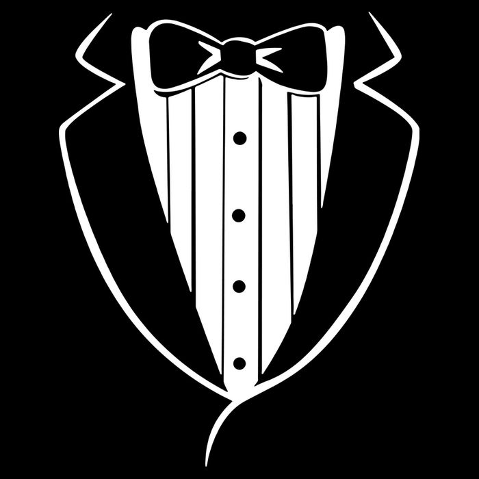 Fake Tuxedo White Short Acrylic Beanie