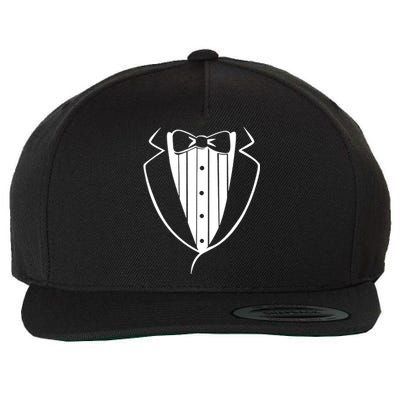 Fake Tuxedo White Wool Snapback Cap