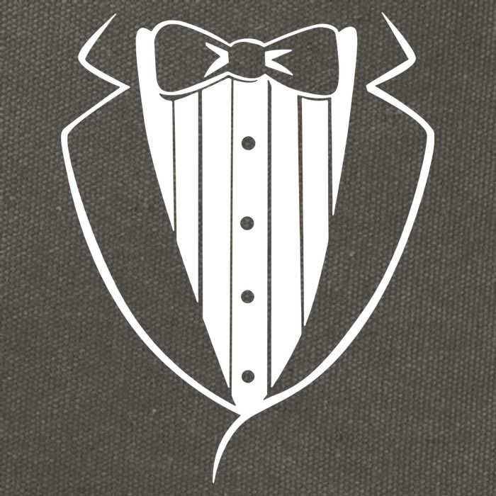 Fake Tuxedo White Cotton Canvas Backpack