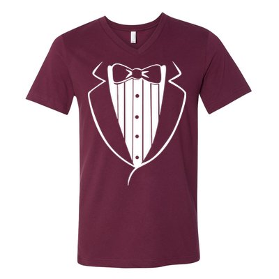 Fake Tuxedo White V-Neck T-Shirt