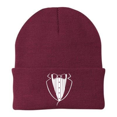 Fake Tuxedo White Beanie