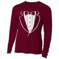 Fake Tuxedo White Cooling Performance Long Sleeve Crew