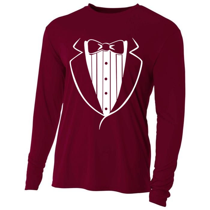 Fake Tuxedo White Cooling Performance Long Sleeve Crew