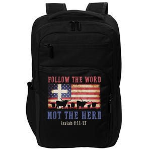 Follow The Word Not The Herd Christian Faith Design Impact Tech Backpack