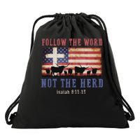 Follow The Word Not The Herd Christian Faith Design Drawstring Bag