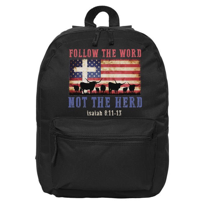 Follow The Word Not The Herd Christian Faith Design 16 in Basic Backpack